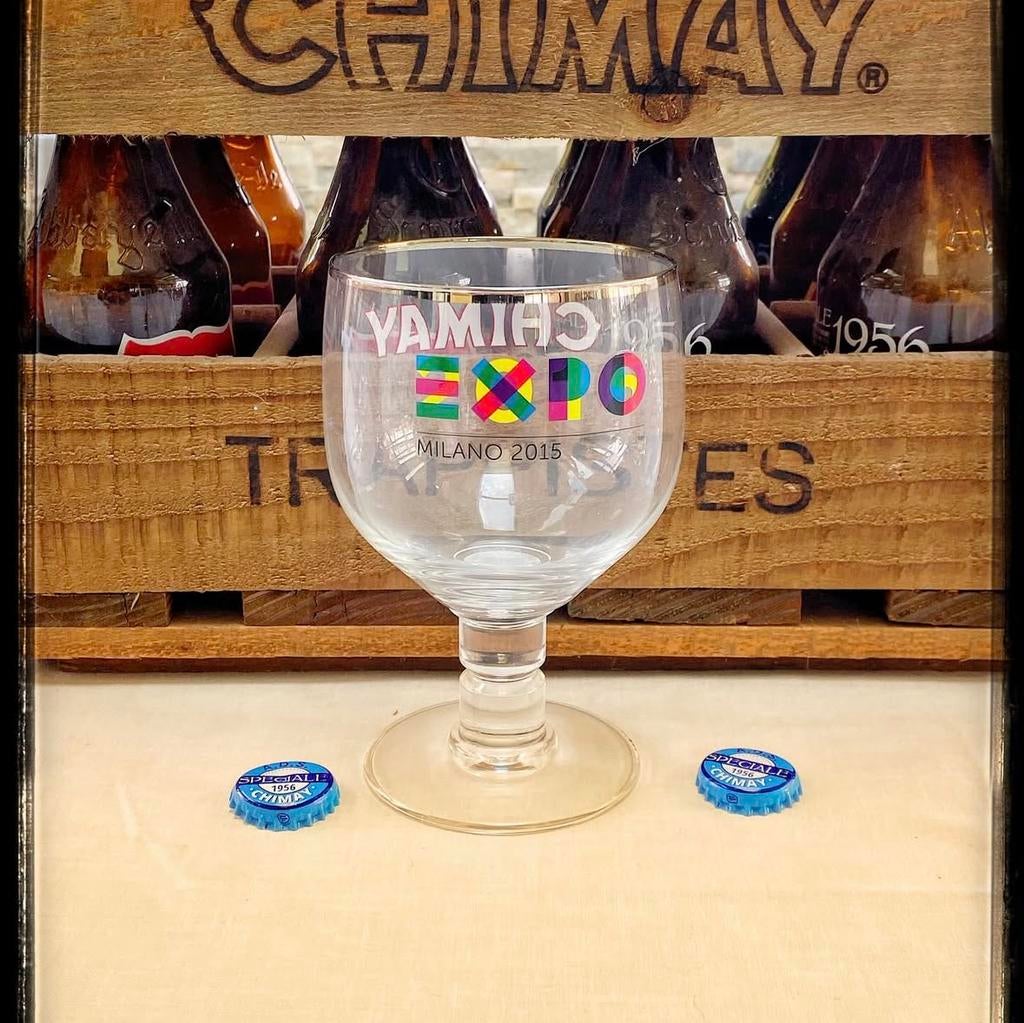 Verre chimay expo milano 2015, Collections, Marques de bière, Enlèvement ou Envoi, Neuf, Verre ou Verres, Autres marques