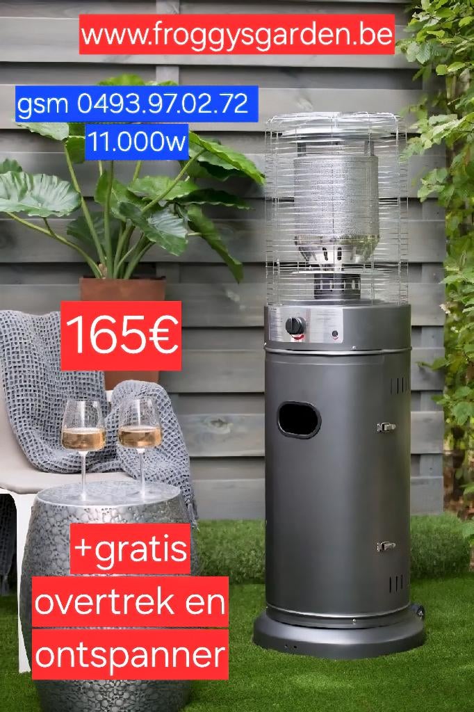 terrasverwarmers NIEUW + gratis cover en ontspanner, Enlèvement, Neuf