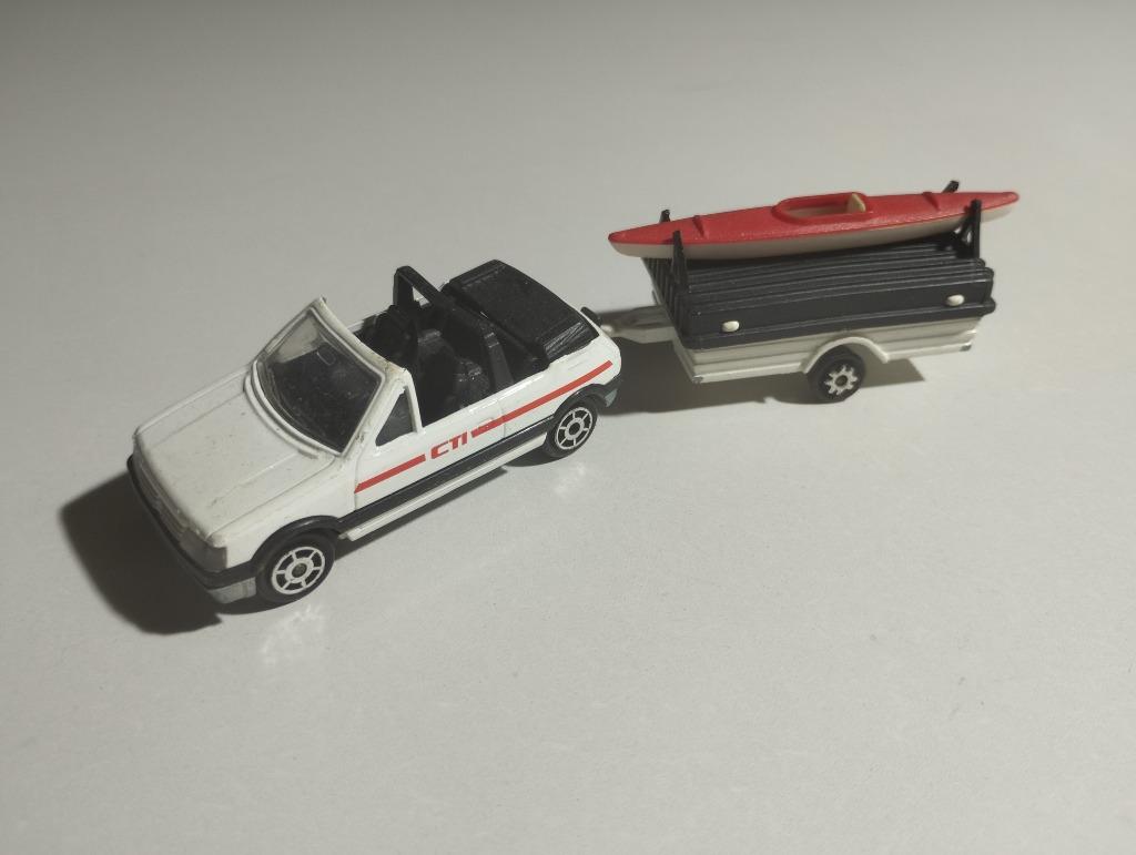 MAJORETTE-serie 300 Peugeot 205 cabine + aanhanger, Hobby en Vrije tijd, Ophalen of Verzenden, Gebruikt