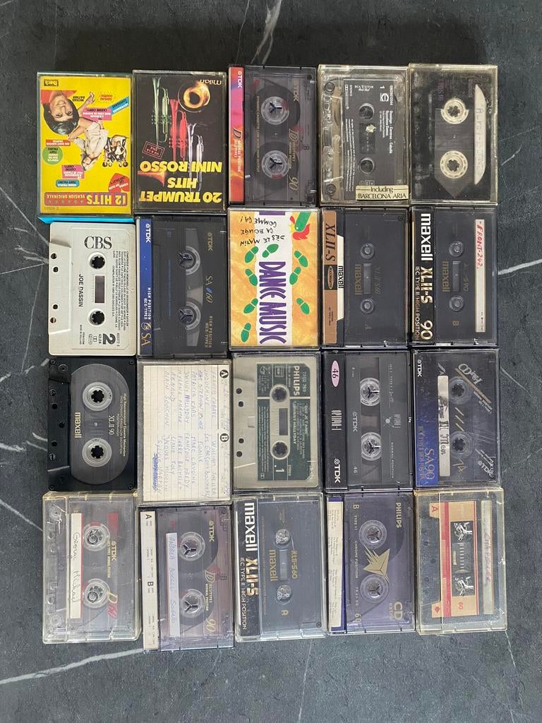 Lot de 20 Cassettes Audio Vintage – Musique & Vierges, Enlèvement ou Envoi, Utilisé, 2 à 25 cassettes audio