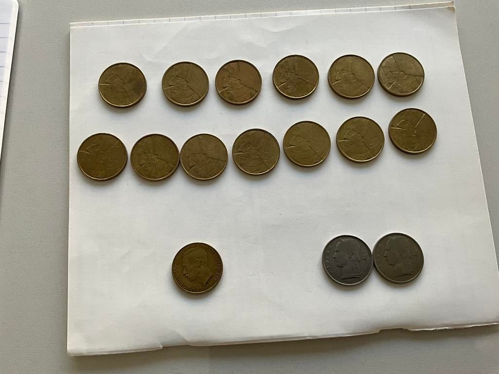 Lot  Belgische munten van 5 frank uit de jaren tachtig., Enlèvement ou Envoi, Belgique