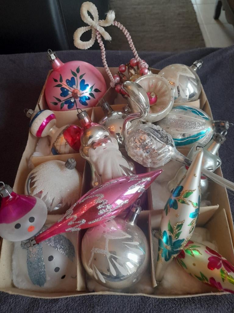 Oude kerstballen jaren 40 50, Ophalen of Verzenden, Zo goed als nieuw
