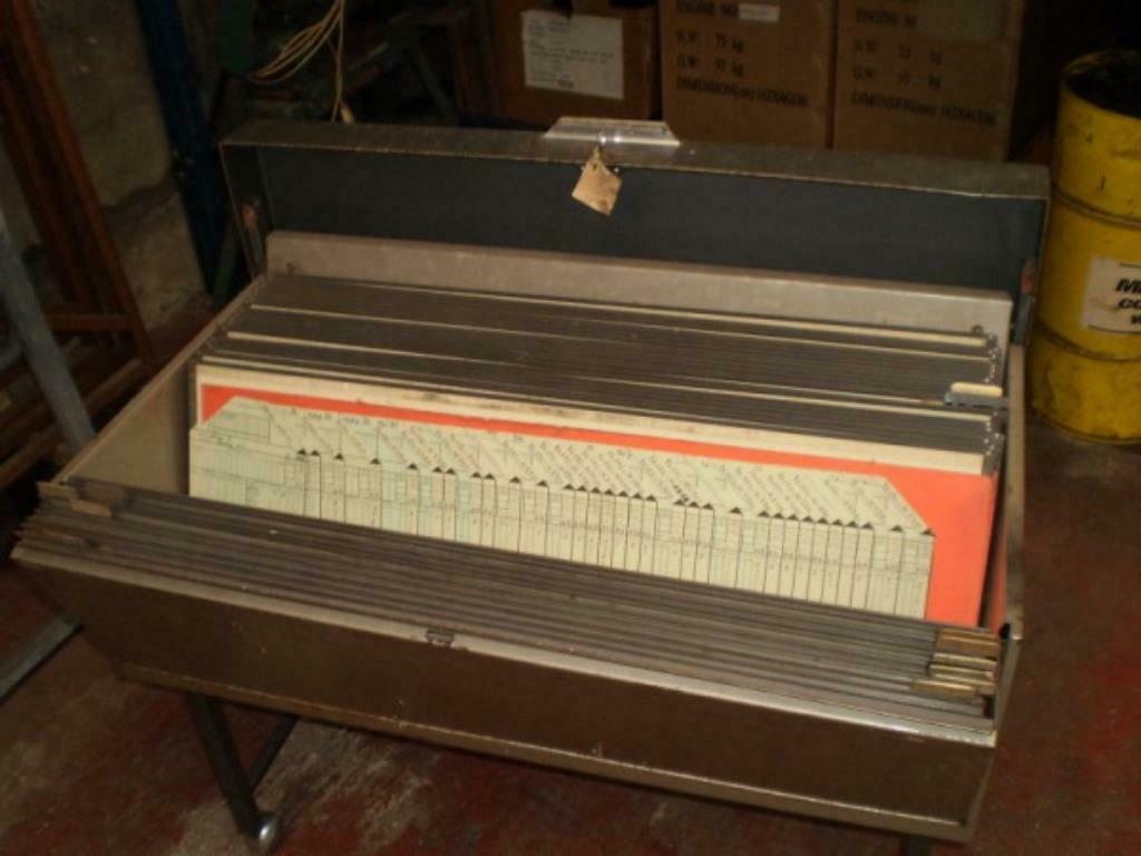 Vintage metalen fichebak, Ophalen, Gebruikt, 100 tot 150 cm, Minder dan 100 cm