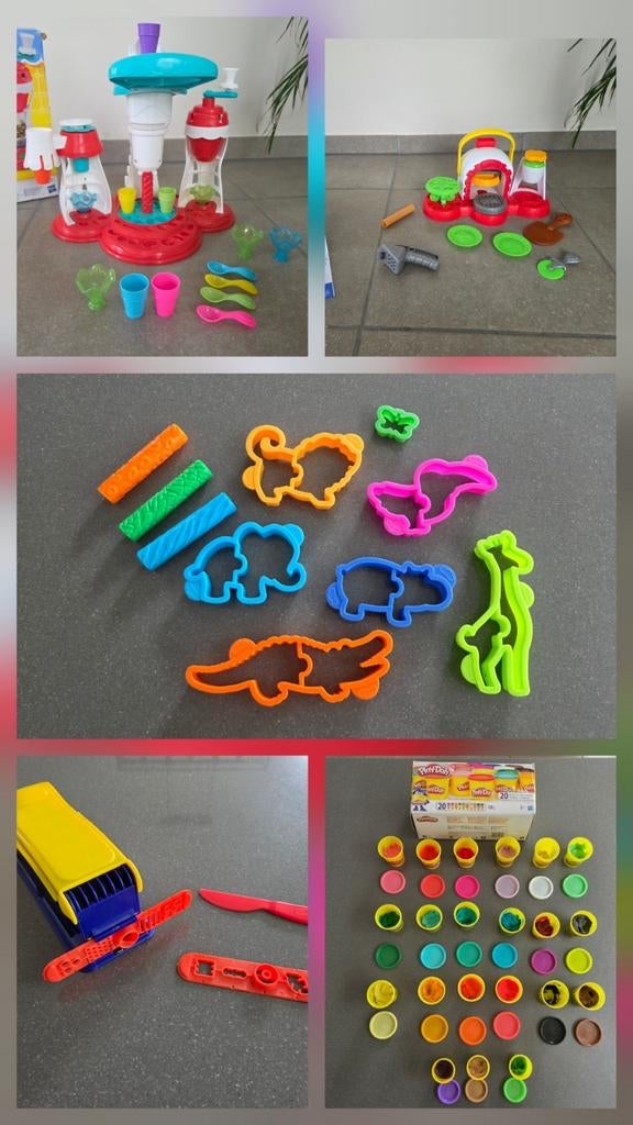 Play-doh plasticine:  4 speelsets en boetseer kleipotjes, Kinderen en Baby's, Ophalen of Verzenden, Gebruikt, Knutselen