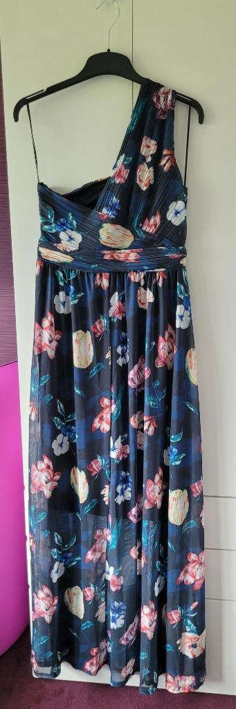 Robe cocktail fleurie taille 40, Blauw, Nieuw, Cocktailjurk, Ophalen