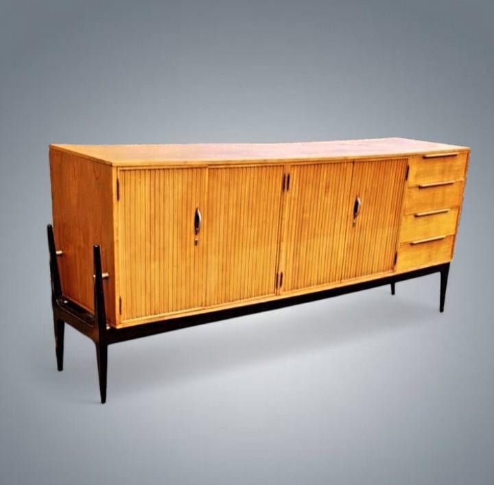 Sideboard Vintage Dressoir Alfred Hendrickx Bouleau 1950's, Enlèvement