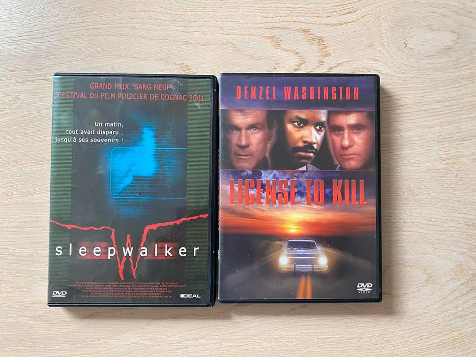 2 DVD Somnambule et Permis de tuer, À partir de 16 ans, Enlèvement ou Envoi, Comme neuf, Détective et Thriller