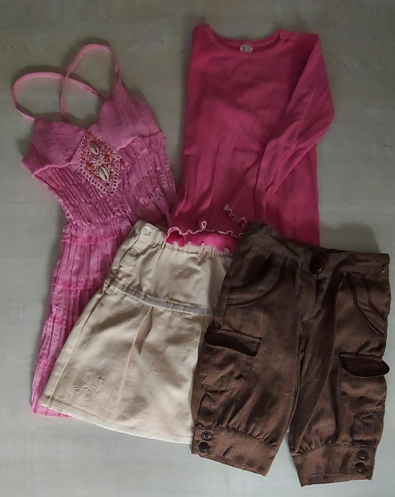 4 pièces (t-shirt, jupe robe, pantacourt) 3 ans/98cm, Enfants & Bébés, Enlèvement, Utilisé, Fille, Ensemble