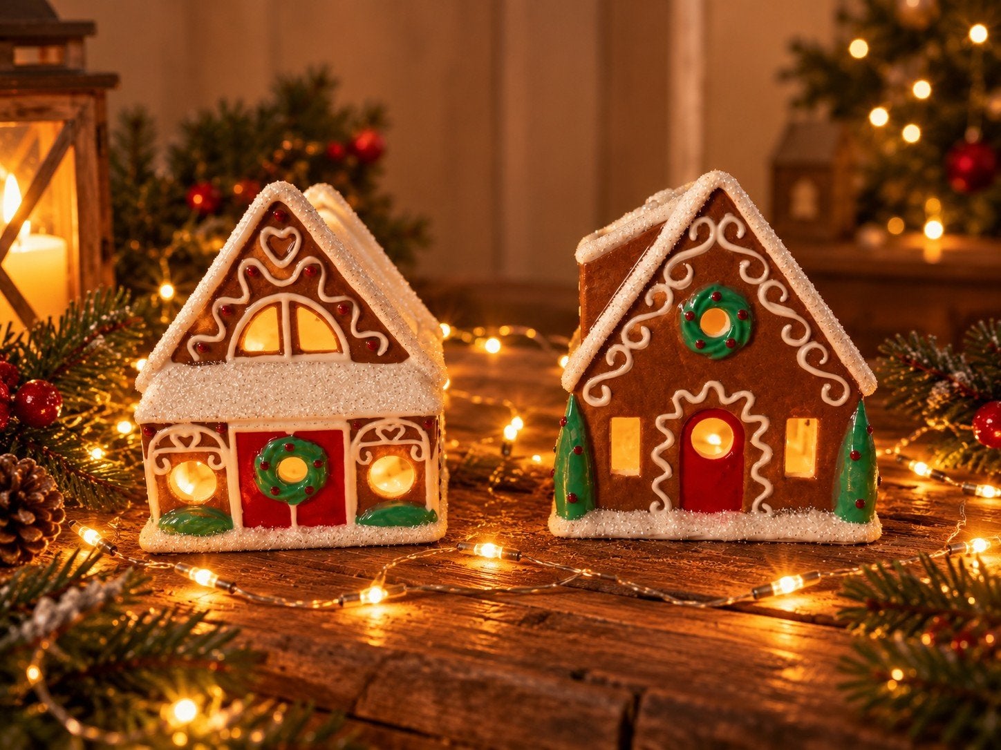 PartyLite Kerstset kersthuisjes Gingerbread nieuw verpakking, Diversen, Ophalen of Verzenden, Nieuw