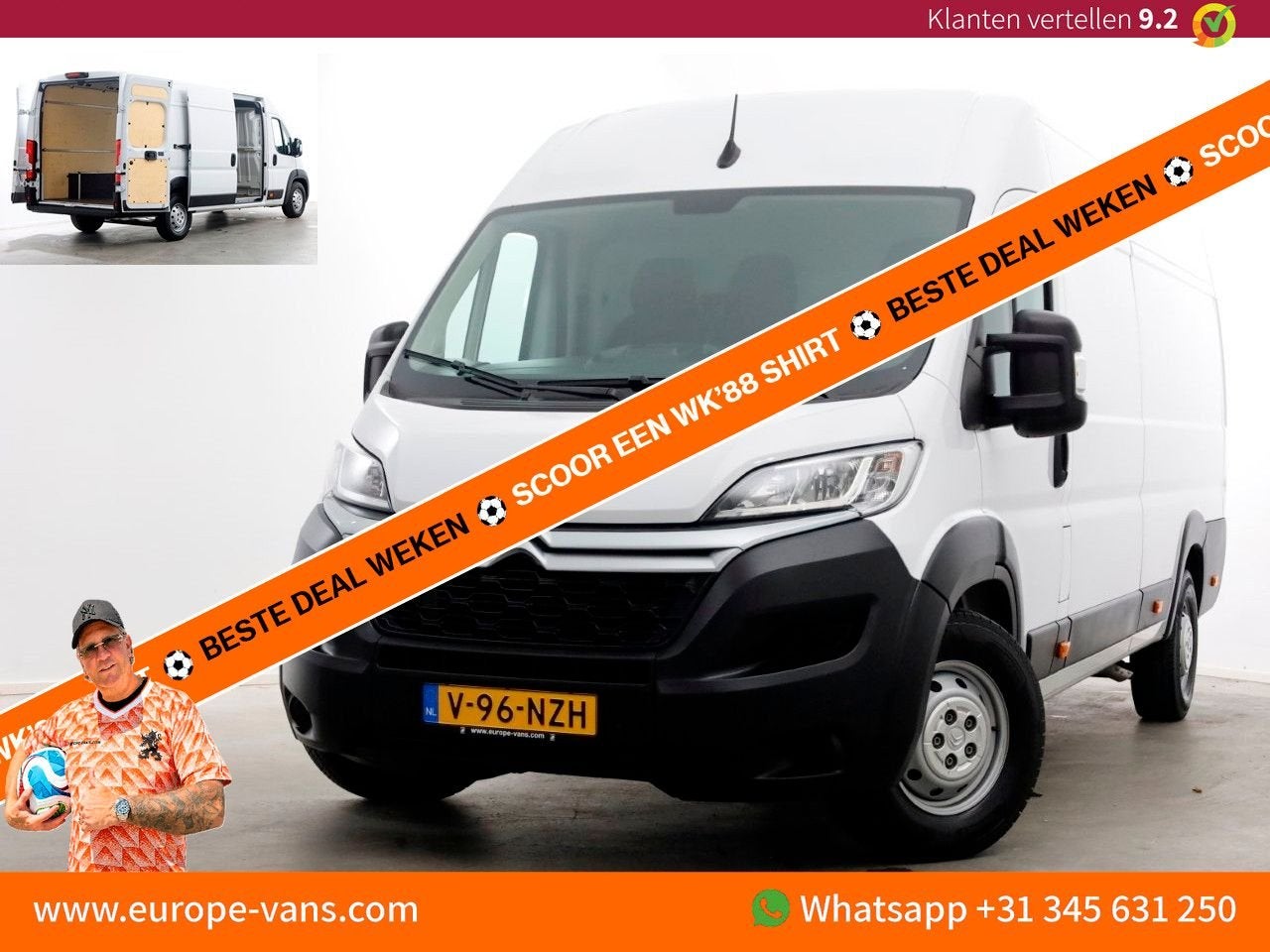 Citroën Jumper 2.2 BlueHDi 165pk L4H2 Airco/Navi/Camera 06-2, Auto's, Bestelwagens en Lichte vracht, Citroën, Wit, Onderhoudsboekje