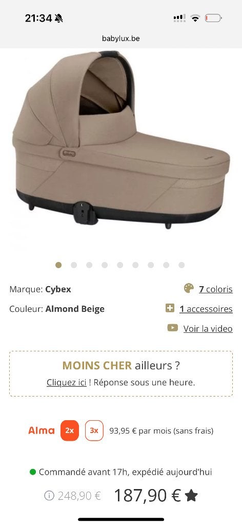 Landeau Cybex balios S Lux, Enfants & Bébés, Enlèvement ou Envoi, Neuf, Poussette combi, Autres marques