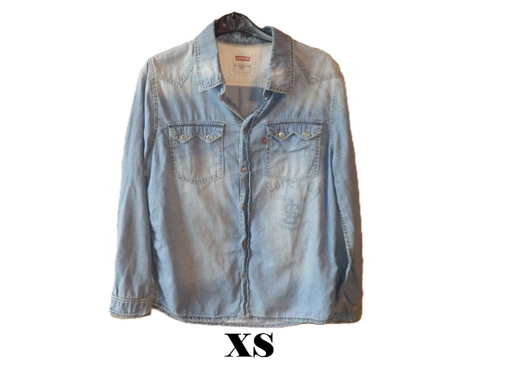 (9) - chemise homme t.XS bleu jeans - levi's -, Kleding | Heren, Blauw, Halswijdte 38 (S) of kleiner, Levi's Strauss, Ophalen of Verzenden