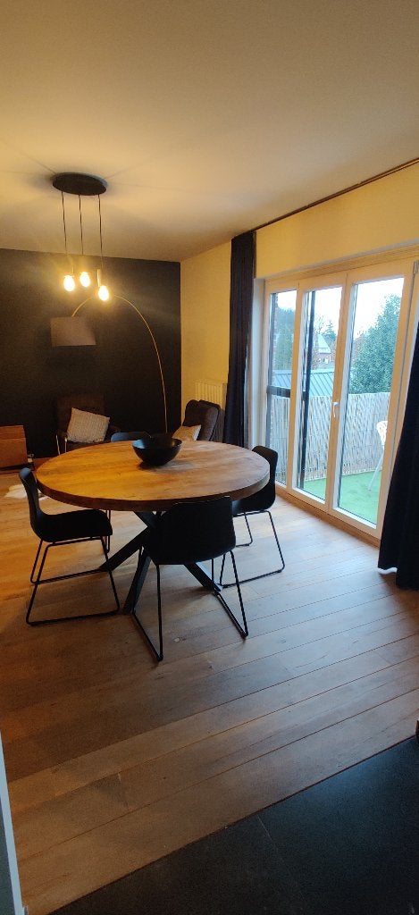 Ronde eettafel Dakota industrieel (Ø140	cm), Huis en Inrichting, Ophalen, Rond, Zo goed als nieuw, Vijf personen of meer