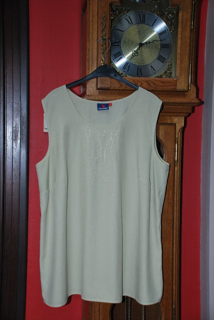 Top Basic limoengroen mouwloos T-shirt T54 Zeer goed!, Maat 46/48 (XL) of groter, Ophalen of Verzenden, Zo goed als nieuw, Zonder mouw