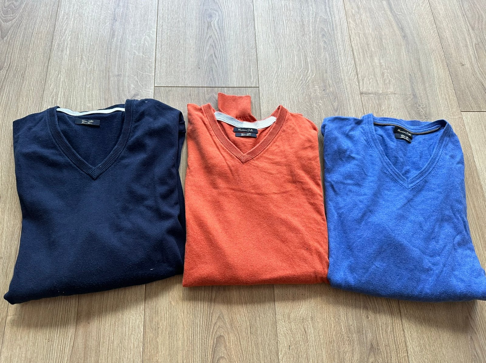 Lot 3 pulls homme V massimo dutti coton silk, Enlèvement ou Envoi, Comme neuf