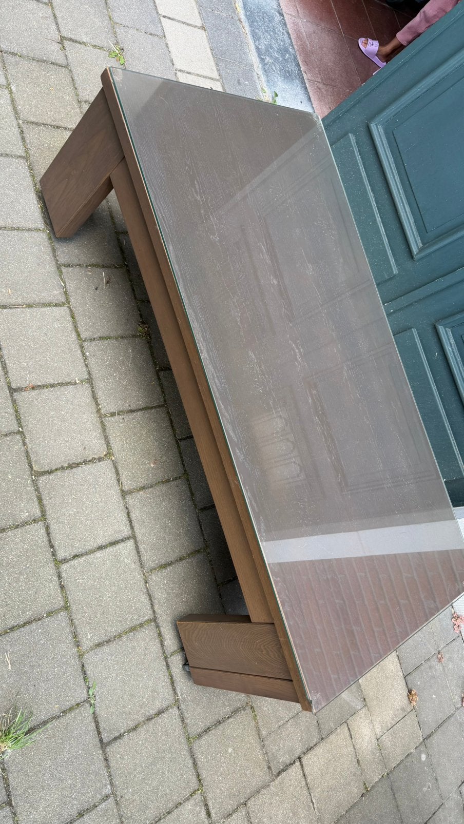 Table de salon avec vitre, Enlèvement, Comme neuf