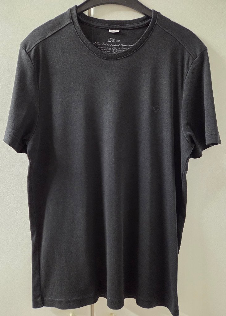 Zwarte T-shirt van s.Oliver, maat L, Ophalen of Verzenden, Zo goed als nieuw, Maat 52/54 (L)