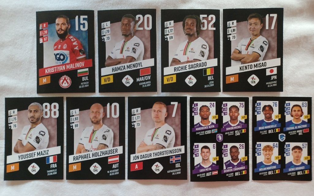 9 autocollants Panini Pro League 2023-2024, Enlèvement ou Envoi, Comme neuf, Plusieurs autocollants