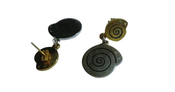 Boucles d'oreilles en deux pièces en argent 925, Neuf, Enlèvement ou Envoi, Avec pierre précieuse, Argent
