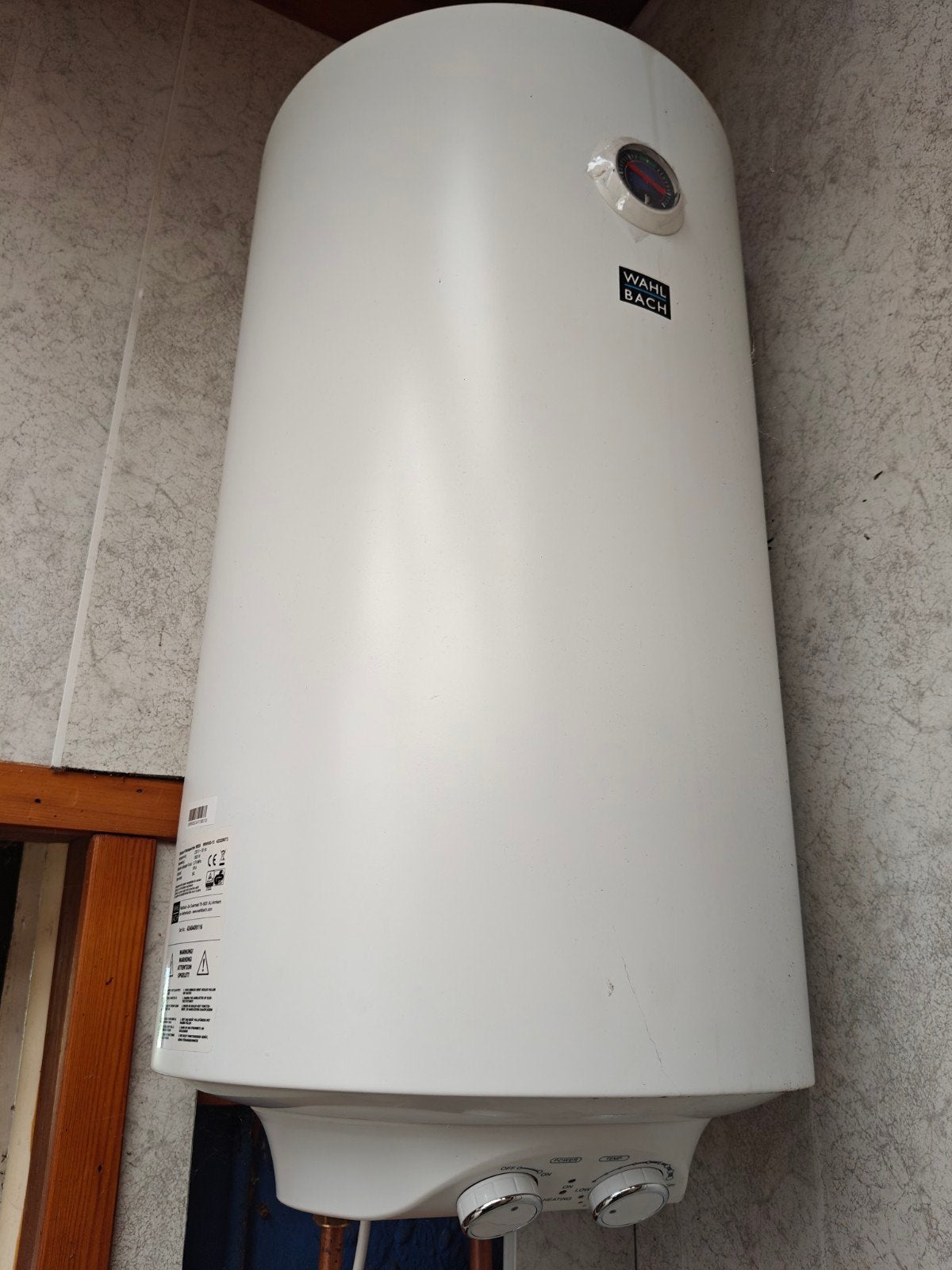 Wahl en Bach elektrische boiler 50l, Bricolage & Construction, Chauffe-eau & Boilers, Enlèvement, Boiler