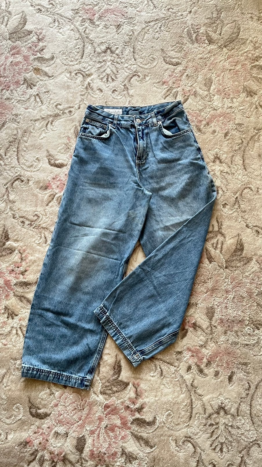 Jean Zara bleu clair coupe droite / baggy – taille 13/14 ans, Kleding | Dames, Verzenden, Zo goed als nieuw