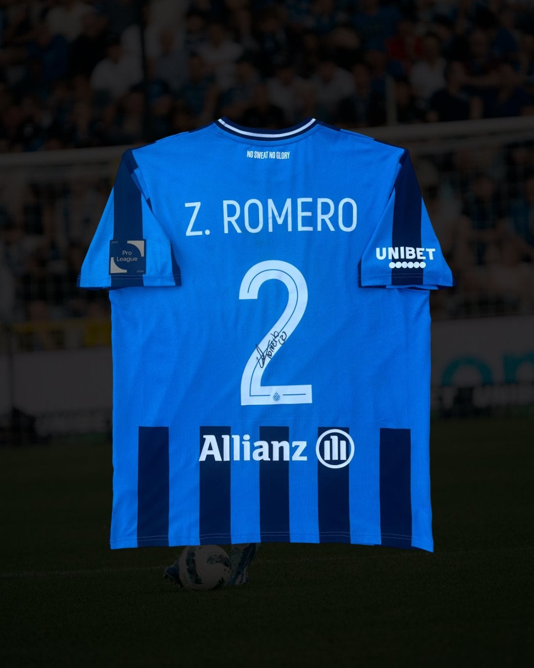 Matchworn en gesigneerd shirt Zaid Romero Club Brugge, Verzamelen, Sportartikelen en Voetbal, Ophalen of Verzenden, Gebruikt, Shirt