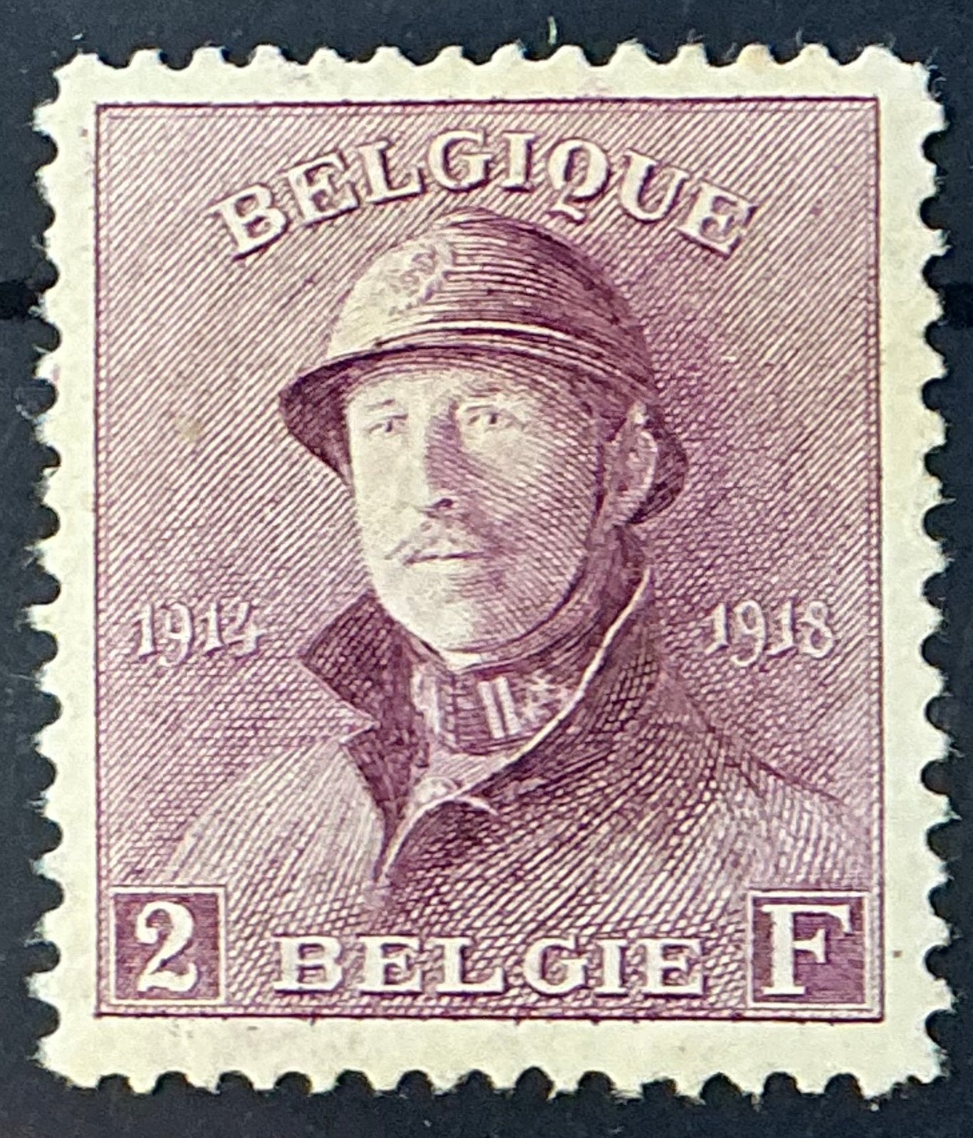 LOT 875. COB: 176. ALBERT I avec casque. T.T.B., Trace d'autocollant, Enlèvement ou Envoi, Non oblitéré, Gomme originale
