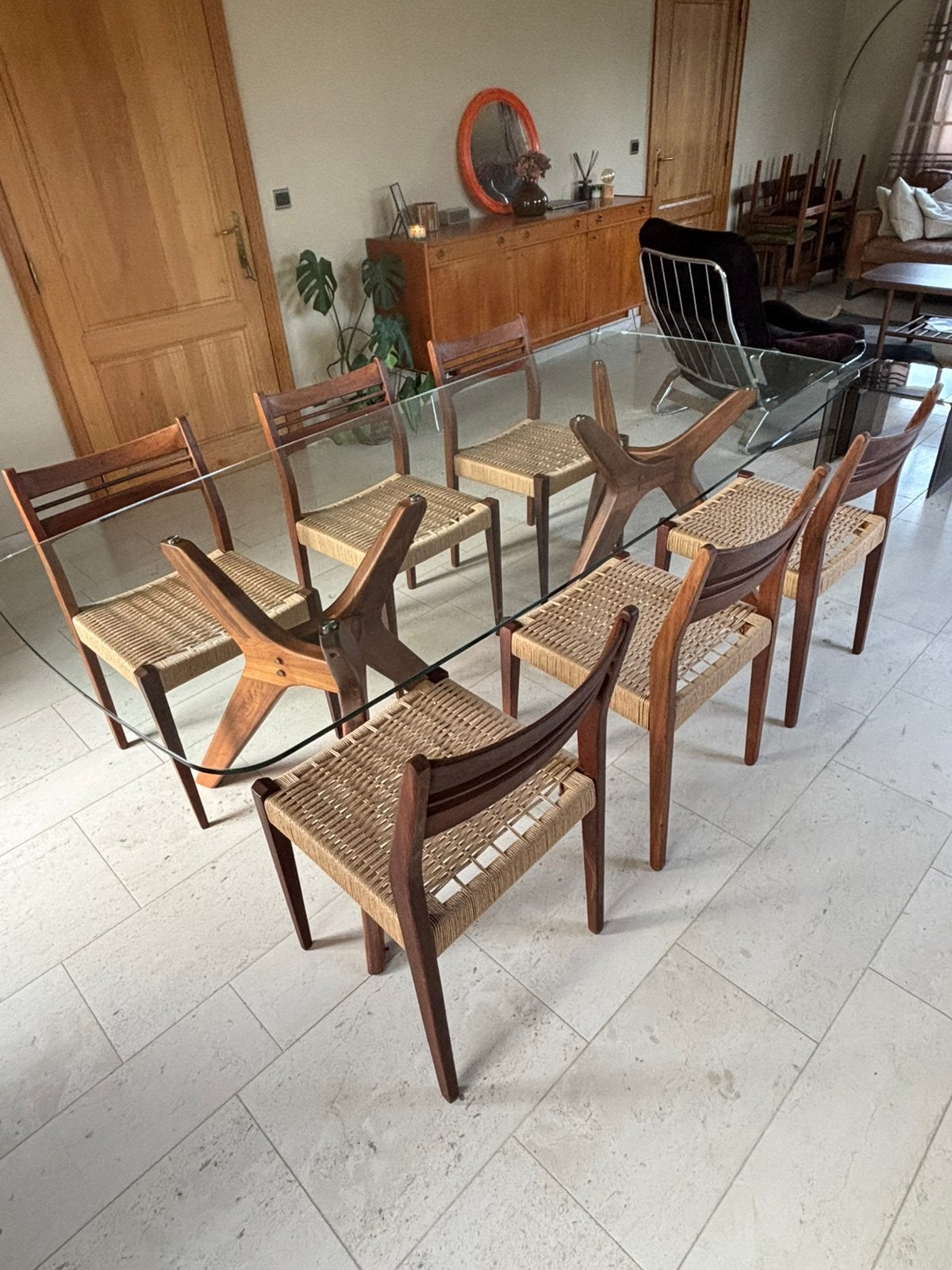6 chaises danoises / scandinaves vintage, Enlèvement, Comme neuf, Bois, Une