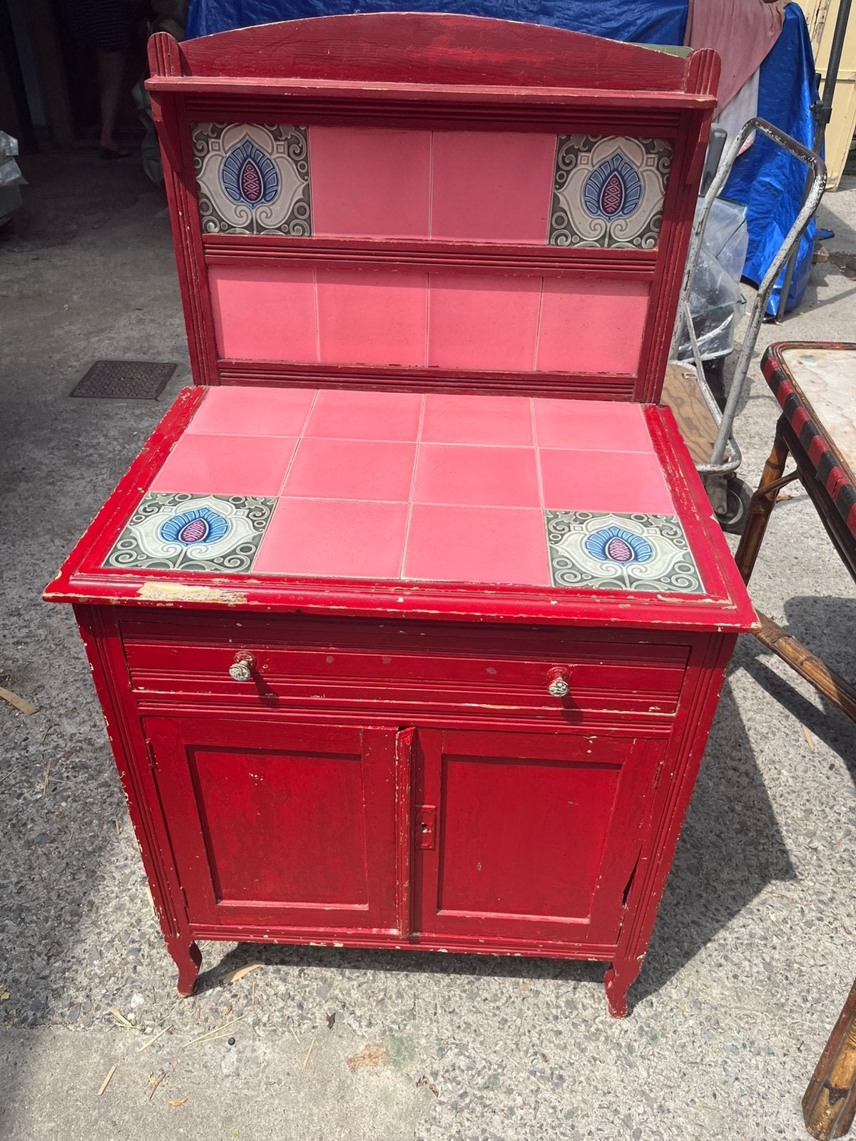 Meuble vasque ancien Art nouveau, Enlèvement