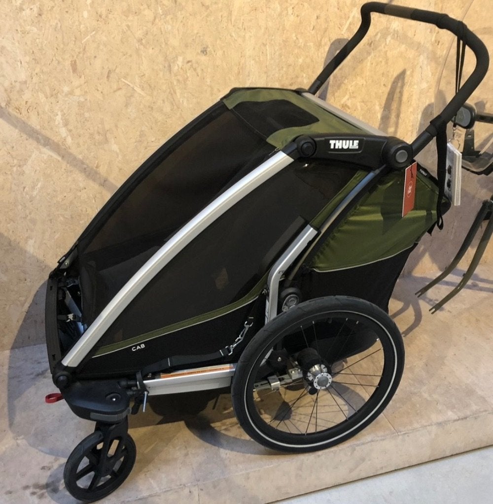 Thule Chariot Lite double G2 vintage green, 60 à 80 kg, Comme neuf, Enlèvement, Thule / Chariot