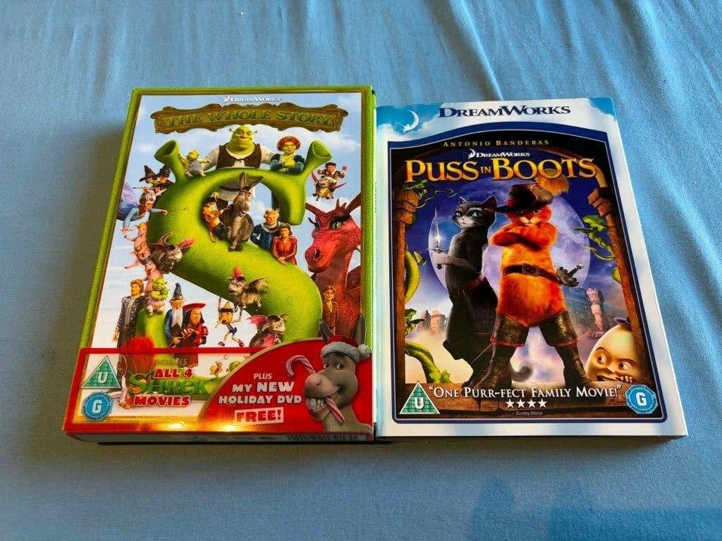 DVD Box Shrek + Puss in Boots, Ophalen, Gebruikt, Tekenfilm, Boxset