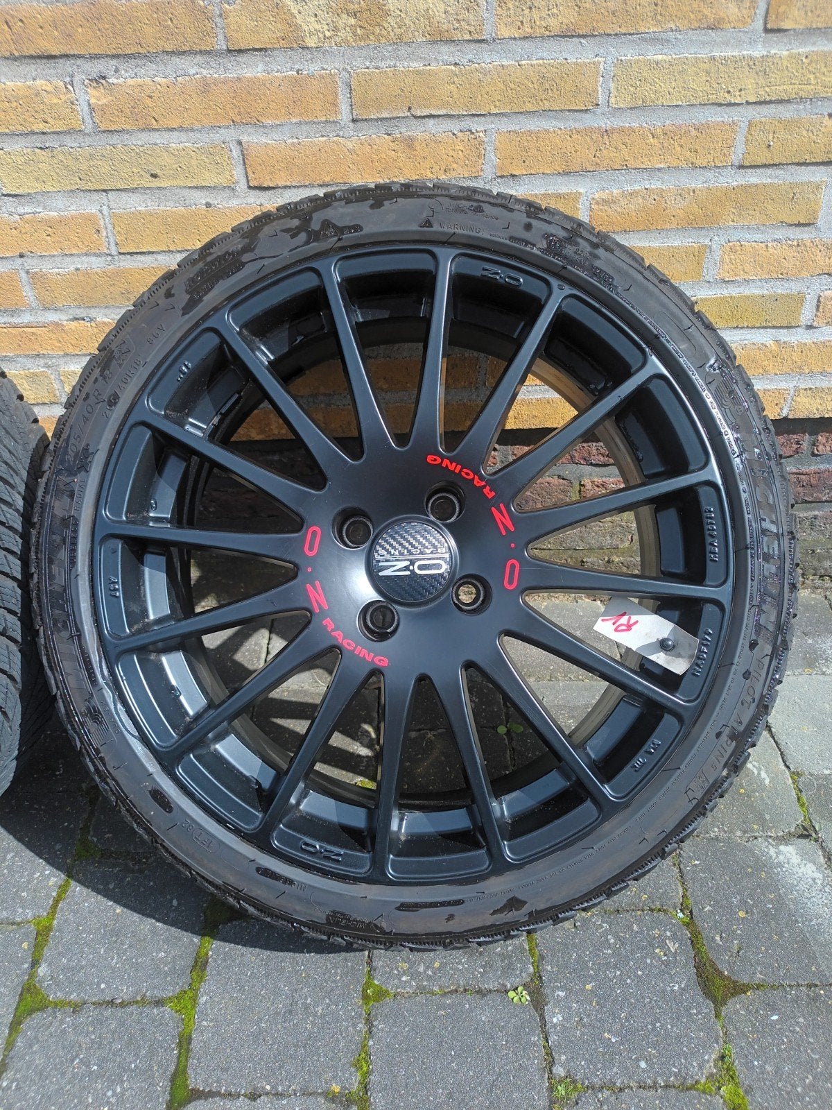 OZ Racing Super Turismo met winterbanden michelin, Ophalen, 18 inch, Gebruikt, Banden en Velgen