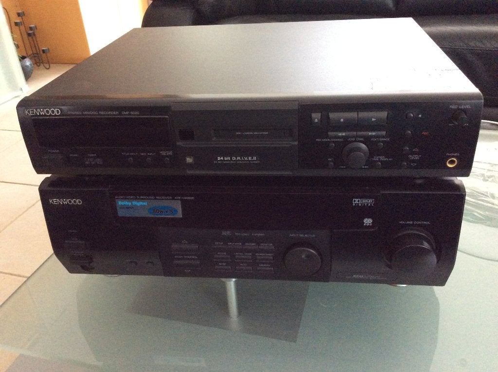 stereoketen ReceiverKRF-V4550D + minidisc DMF-5020, TV, Hi-fi & Vidéo, Autres marques, Enlèvement ou Envoi, Tuner ou Radio, Comme neuf