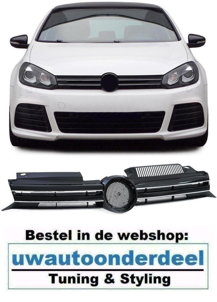 Grill Glans Zwart Chrome Bies R20 Look Geschikt voor VW Golf, Verzenden