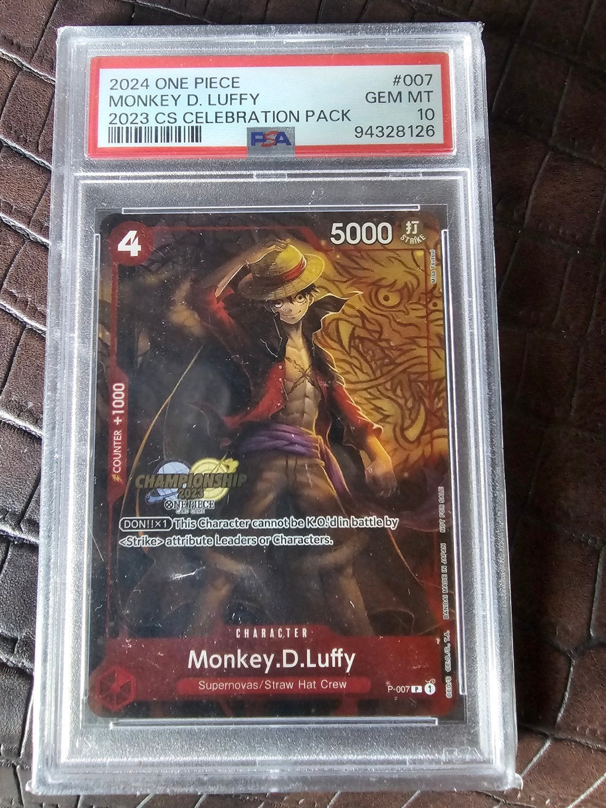 One Piece Luffy P-007 CS Celebration Pack2023 PSA10 GEM MINT, Ophalen of Verzenden, Zo goed als nieuw
