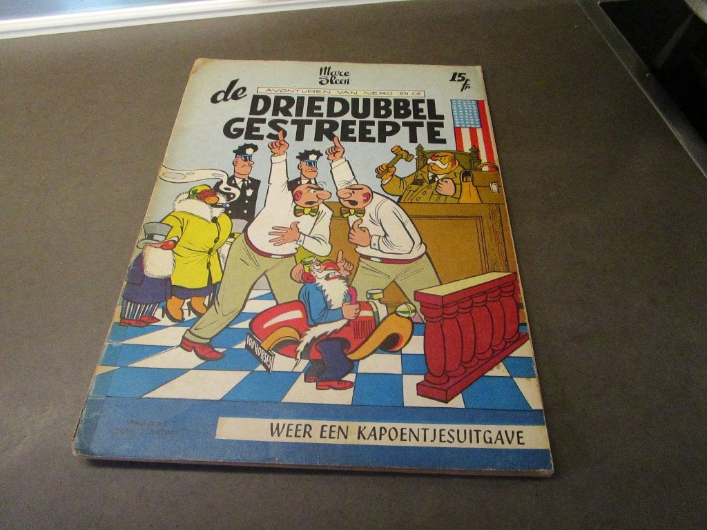 Nero - de Driebubbel Gestreepte - 1e druk - 1962, Gelezen, Marc Sleen, Eén stripboek, Ophalen of Verzenden