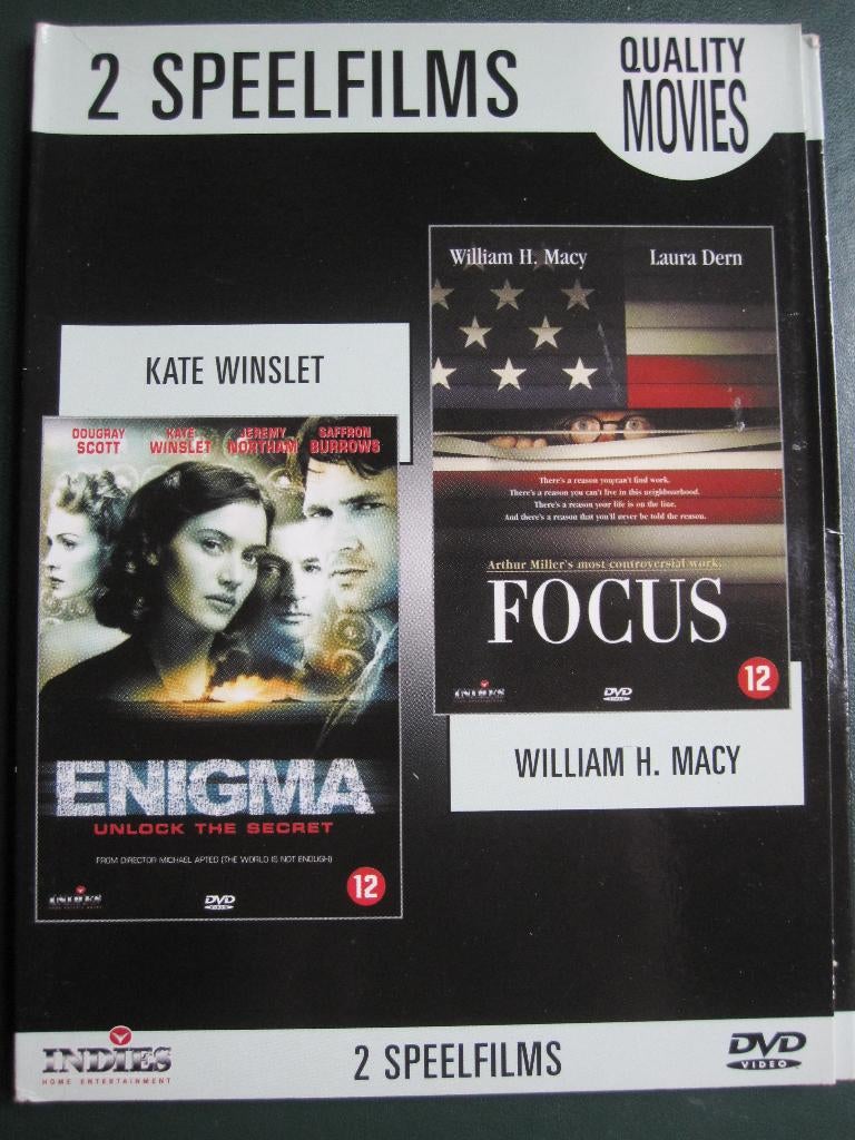 Enigma + Focus (2 films op 1 DVD), Boxset, Drama, Ophalen of Verzenden, Zo goed als nieuw