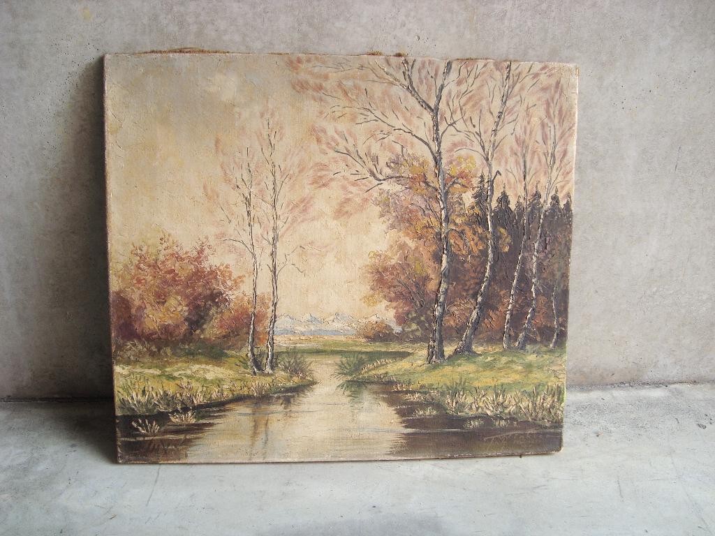 ancien tableau peinture à l'huile signée, Antiquités & Art, Art | Peinture | Classique, Enlèvement
