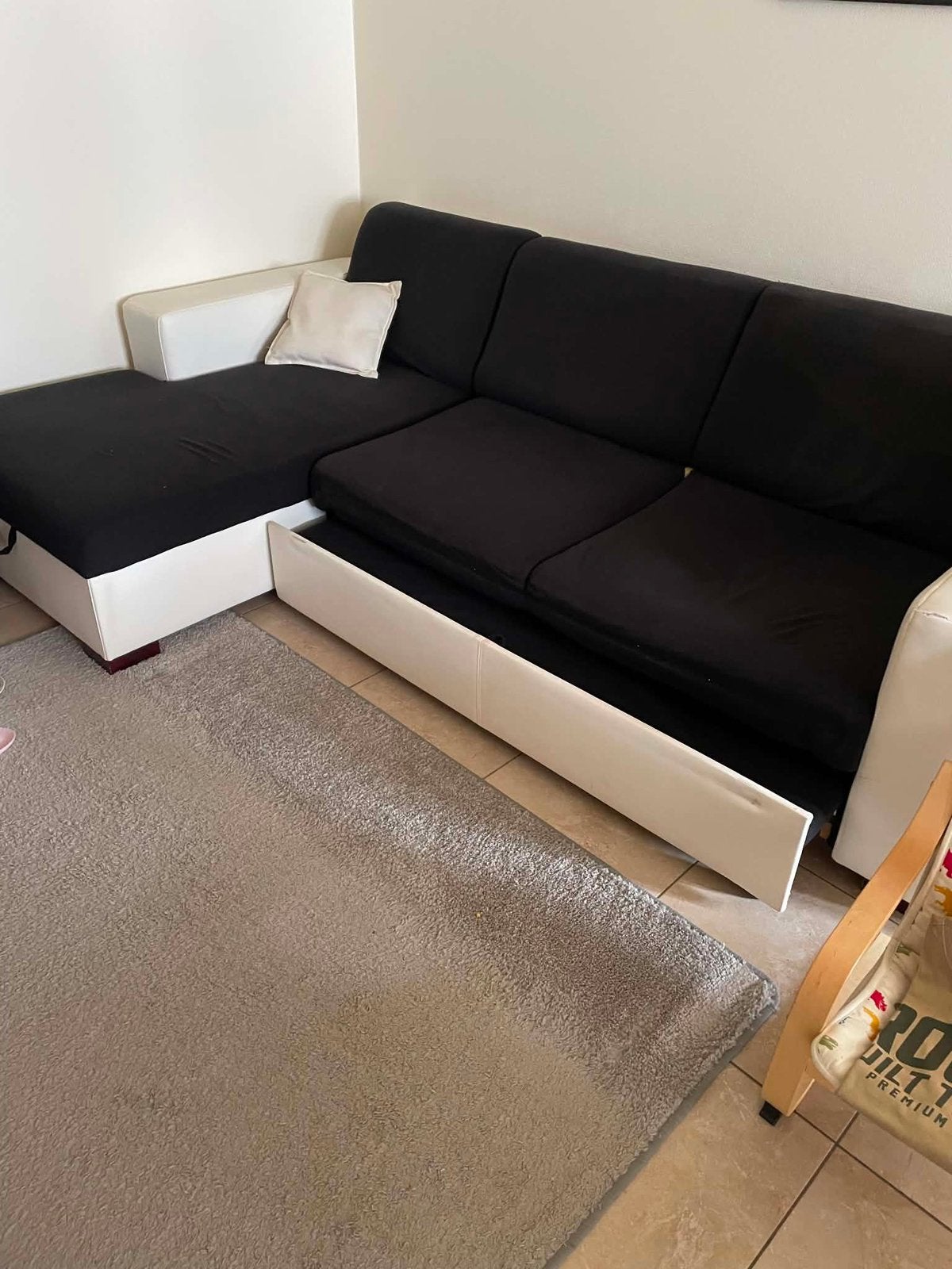 Zetel - bed te koop, Ophalen, Gebruikt, Leer, Zetel bed