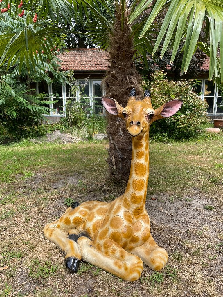 Beeld Giraf, giraffe, tuin, dieren, zwanger 80cm, Ophalen, Nieuw, Kunststof, Dierenbeeld