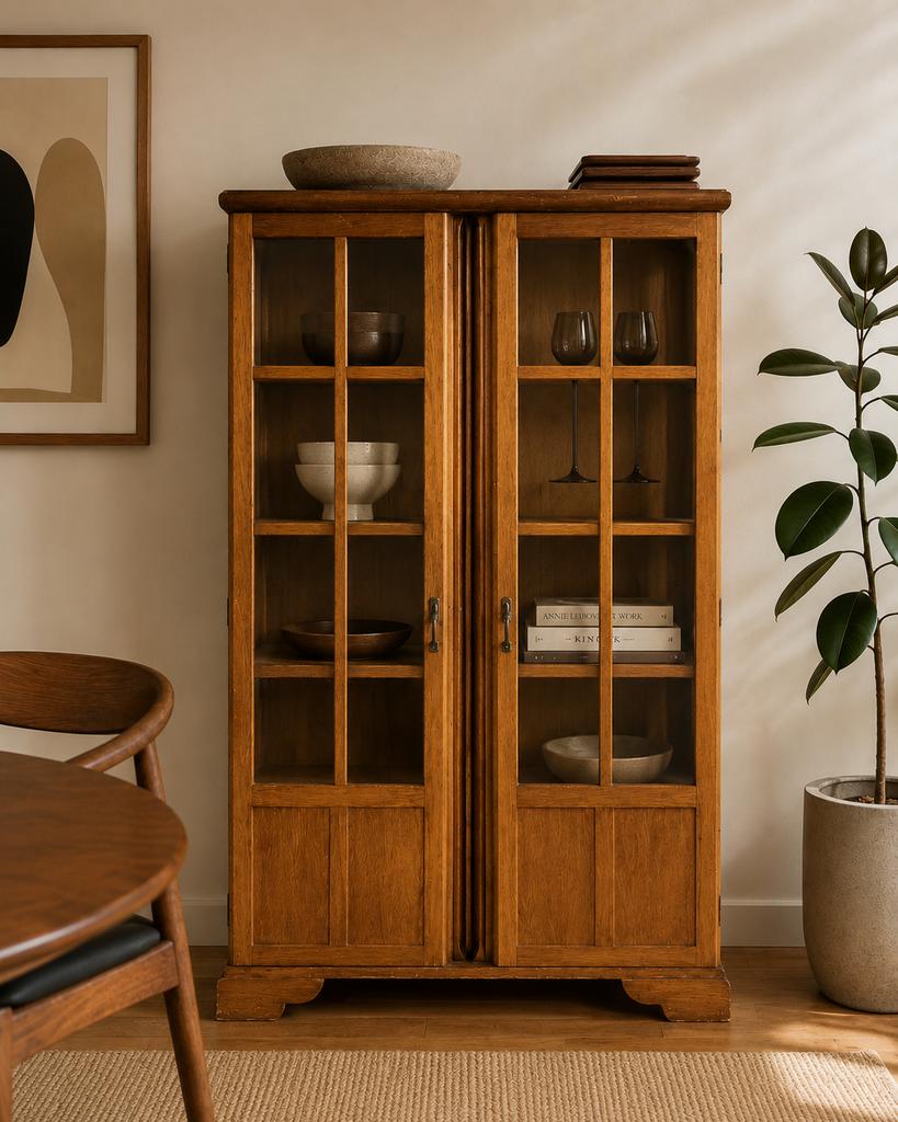 jaren 30 / vroege Art Deco  vitrinekast, Ophalen