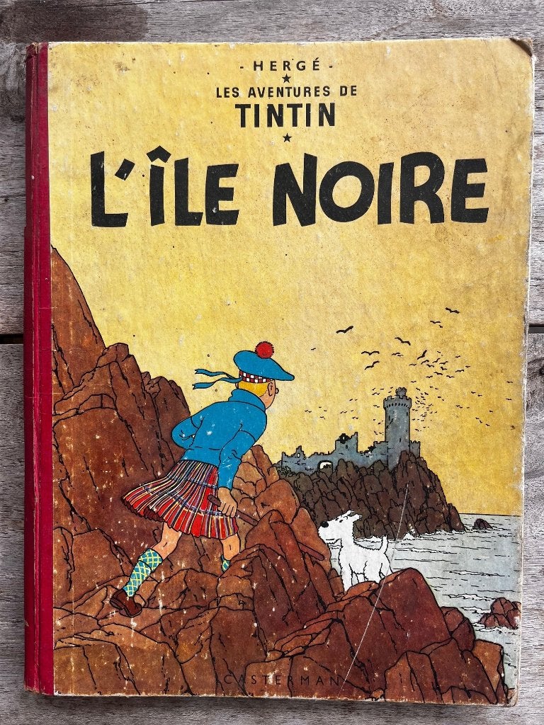 Tintin Ile Noire (dos Rouge)  - Ancien, Livres, Enlèvement, Utilisé, Hergé.
