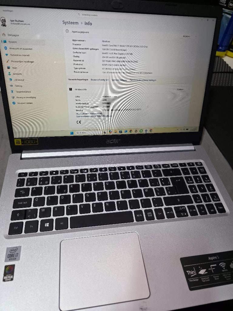 Laptop – Intel Core i7 | 16 GB RAM | 1 TB opslag, Computers en Software, Ophalen, Gebruikt, 15 inch, Intel Core i7 processor