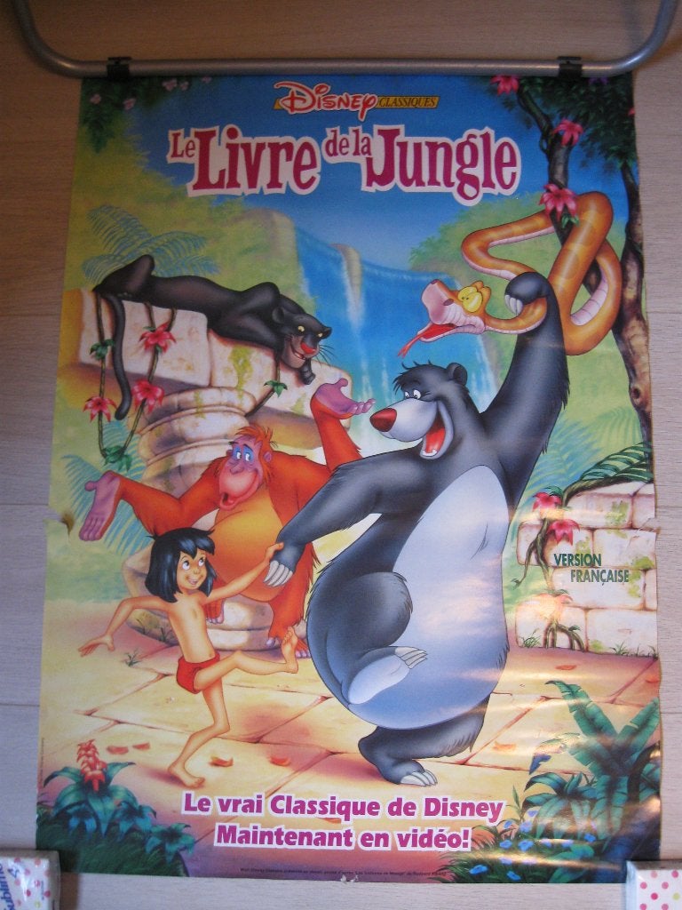 Affiche Disney Le Livre de la Jungle (années 90), Verzamelen, Posters, Deurposter of groter, Ophalen of Verzenden, Film en Tv