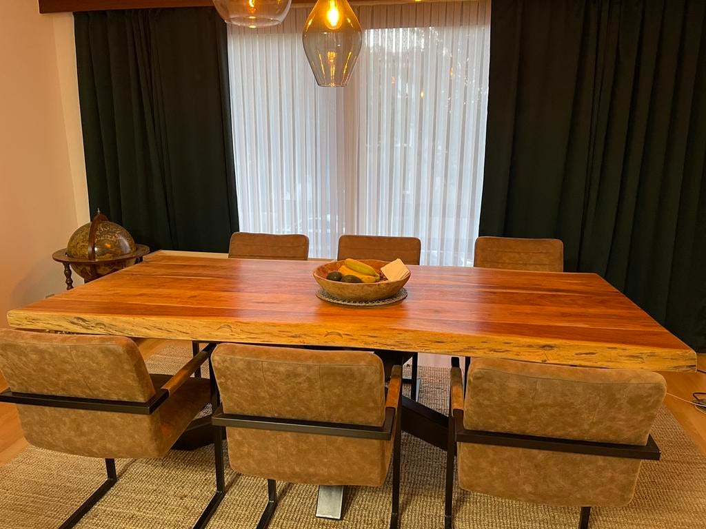 Table à manger en bois massif, Maison & Meubles, Tables | Tables à manger, Enlèvement, Comme neuf