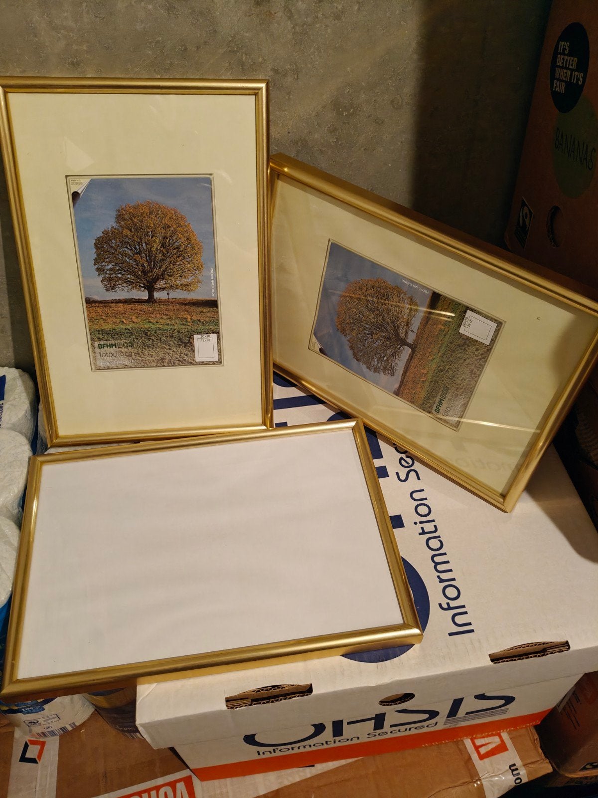 Set van 45 frames van 20x30 en 10 frames van 30x45, Ophalen, Goud, Portrait en Landscape, Standaard fotolijst
