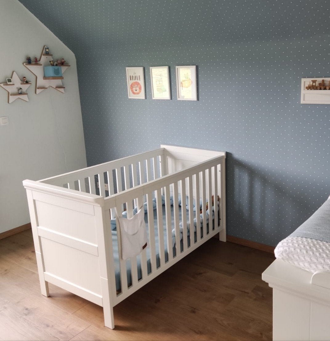 Lit bébé Kidsmill 70x140 cm – blanc, Utilisé, 140 à 160 cm, 70 à 85 cm, Matelas