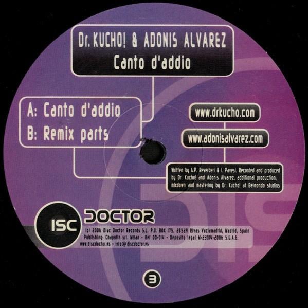 Docteur Kucho ! & Adonis Alvarez — Canto D'Addio, Enlèvement ou Envoi, Utilisé