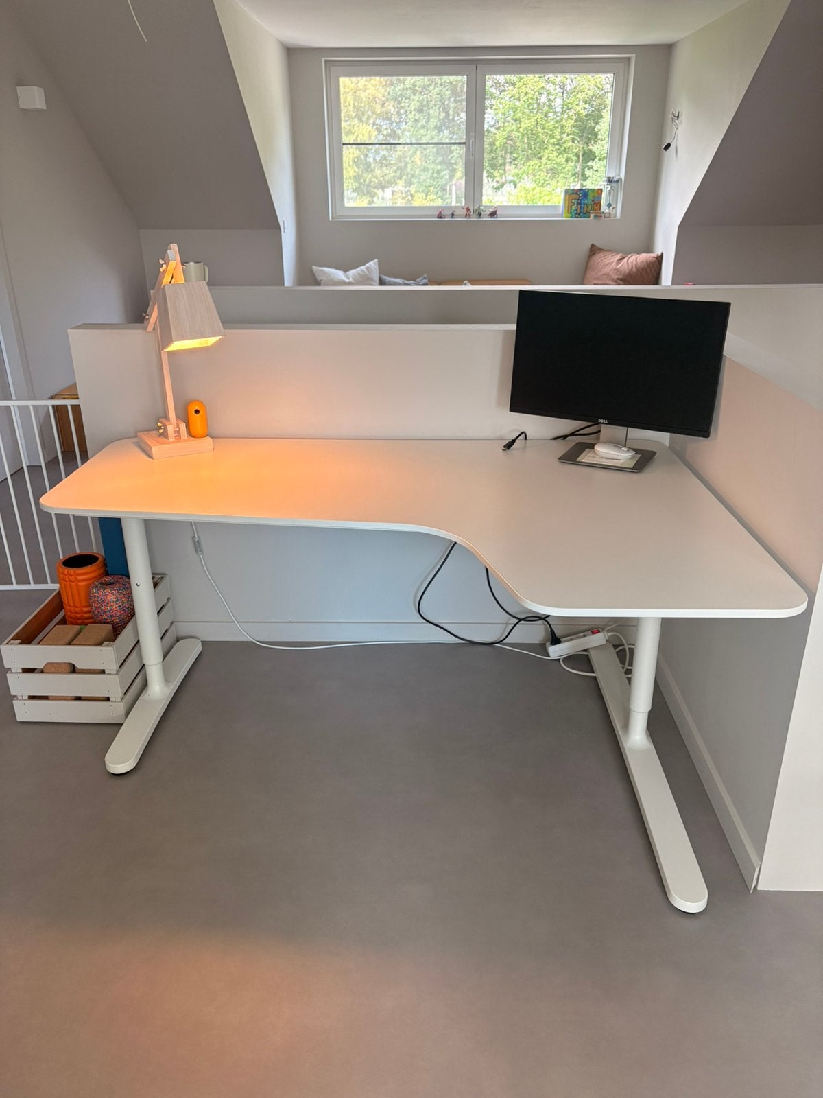 Ikea hoekbureau wit - GERESERVEERD, Maison & Meubles, Bureaux, Comme neuf, IKEA, Réglable en hauteur, Blanc