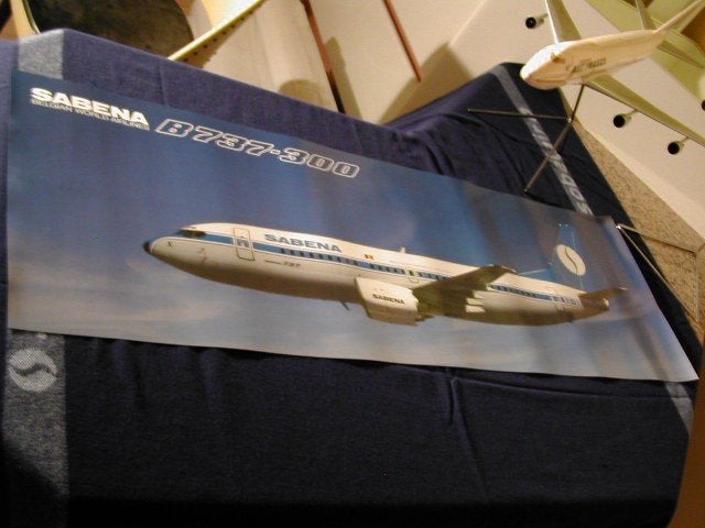 Sabena Panoramic Poster Boeing 737-300 OO-SDX Flying 40x120, Ophalen of Verzenden, Nieuw